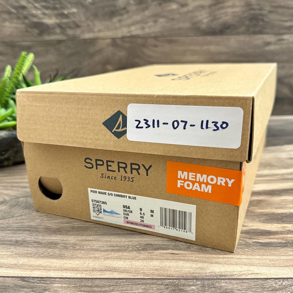 ❌SOLD OUT❌NIB Sperry Pier Wave 9M 40 Chambry Blue Slip-On Sneaker - Picture 11 of 11